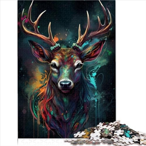 Puzzles für Erwachsene, 1000 Teile, Puzzle für Kinder, Hirsch-Supernaturalismus, Holzpuzzle für Erwachsene, 1000 Teile, Puzzle-Geschenke, lustige Puzzles, 1000 Teile (50 x 75 cm)