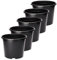 Garronda Pots Horticulture Ronds Pots pour Culture de Plants de Plantes et Fleurs GD-0025 (5 Pièces Noir, ⌀ 35 cm H 29 cm)