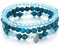 FULU AUTUMN Perlenarmband Stretch Damen Armband Mehrschichtiges Boho Modeschmuck für Mama Oma und Frau Geburtstagsgeschenk(Lake blue)