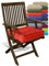 npluseins Boxkissen - Kissen wetterfest und wasserdicht - Premium Sitzpolster - Sitzunterlage für Camping Konzert Reise 1572.2264, Boxkissen (40 x 40 x 9 cm), rot