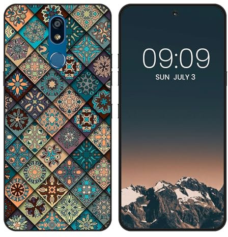 WUACYEAMING für LG K40 Hülle,Mode Schutzhülle Schwarz Handyhülle mit Aesthetic Muster Weich Silikon Dünn TPU Stoßfeste Kratzfest Schutzhülle Cover-Holzmaserung Rahmen