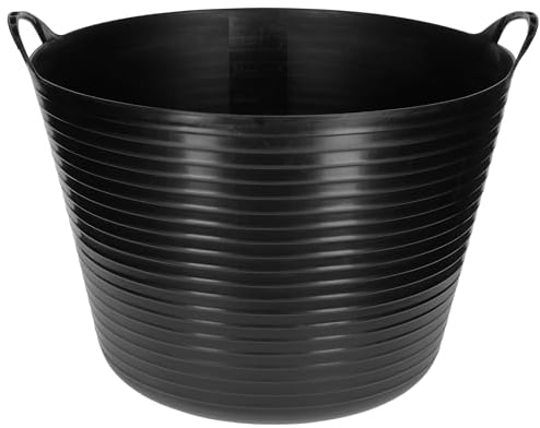 Kerbl Trog FlexBag schwarz (flexibler Futtertrog, Müslischüssel, Fassungsvermögen 42 Liter, Futtereimer mit zwei Griffen) 3228267