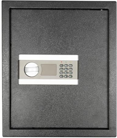 45L Safe Tresor Feuerfest Klein für Zuhause, Digitaler Tresor mit Herausnehmbares Regal & Alarmanlage & Notschlüssel für Schmuck, Bargeld, Medikamente, A4 Dokumente