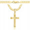 AMAR PRAGNA goldkette herren mit kreuz 585, Kette Herren 925/585 - kreuz kette herren gold 585 massiv - 5 mm, Kreuz Kette 55 cm - Goldkette Kreuzkette - Halskette Herren Panzerung