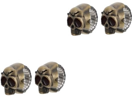 DEARMAMY 4 Stück Geisterkopf-Ringuhr verstellbarer schultergurt brillenband verstellbar funky Mini-Ringuhr Fingeruhr mit arabischen Ziffern Ringuhr mit offenem Deckel lässige Fingeruhr