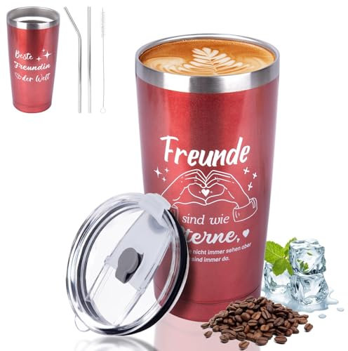 Belillpipi Geschenke für Freundin, Geburtstagsgeschenk für Beste Freundin, Thermobecher für freund, Frauen Geschenkideen für Freundin Geburtstag Weihnachten, Bff Geschenke, 20 oz