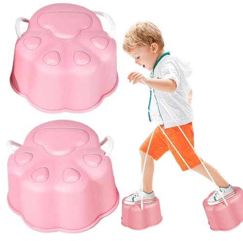 Balancing Eimer Stelzen, Eimer -Stelzen zum Gehen - 2x Pfotenförmige Wanderbalanciereimer Stelzen - Sensory Trainer für Indoor -Outdoor -Aktivitäten Mädchen spielen Spielzeug für den Hinterhof, Park