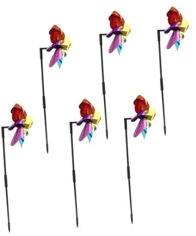 Happyyami Lot De 6 Roues De Moulin À Vent en Forme De Moulin À Vent Rouge pour L'Extérieur Décoration De Moulin À Vent pour L'École Maternelle Kit De Moulin À Vent Ornements pour