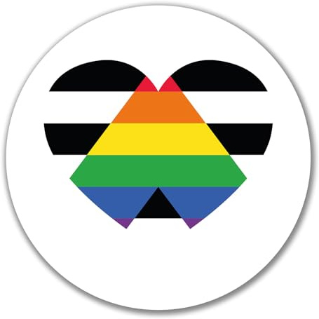 Huuraa Aufkleber Straight Ally Flagge LGBTQ Herz Geschenk | Dekoaufkleber 10cm rund Sticker Geschenkidee Dekoausticker