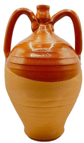 Fiasco Tradizionale in Terracotta Semi-Smaltato per Liquidi - Altezza 35 cm