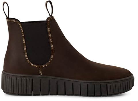 Womens Brown Leather Classic Slip On Chelsea Ankle Boots