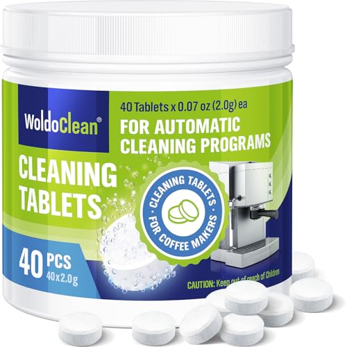 WoldoClean Reinigungstabletten Kaffeevollautomaten - Kaffeefettlöser 40x2g | Kompatibel mit Jura, Siemens, DeLonghi, Bosch, Melitta, Krups, Philips