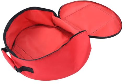 WEKADRIN Tragbare Snare Drum Tasche mit Griff und Gepolstertem Schutz aus Robustem Oxford Stoff 13/14 Zoll in Rot für Outdoor Musikinstrumente