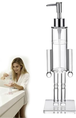 Nutcracker Soap Dispenser, Clear Acrylic Nutcracker Shape Soap Dispenser, Decorative Refillable Christmas Hand Soaps Bottle, Transparent Wash Liquid Bottle With Pump, For Bathroom Kitchen