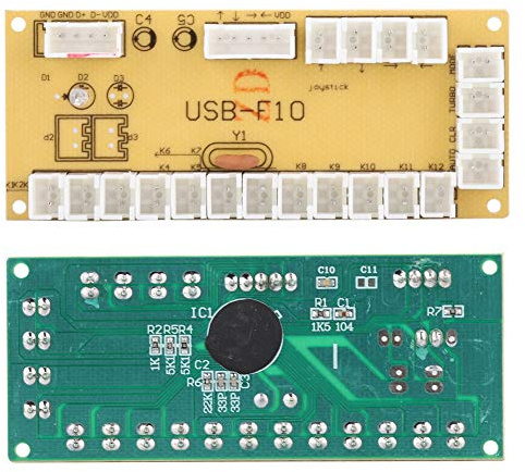 Cryfokt PCE Universal USB-F10 Game Joystick Circuit Board Efficient Controller for 98/ME/XP/Vista/7/8, ABS Green, Plug and Play for PC, Laptop, LED Indication
