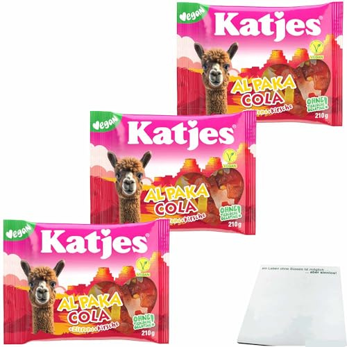 usy Bundle für Katjes Alpaka Cola 3er Pack (3x210g Beutel) + usy Block