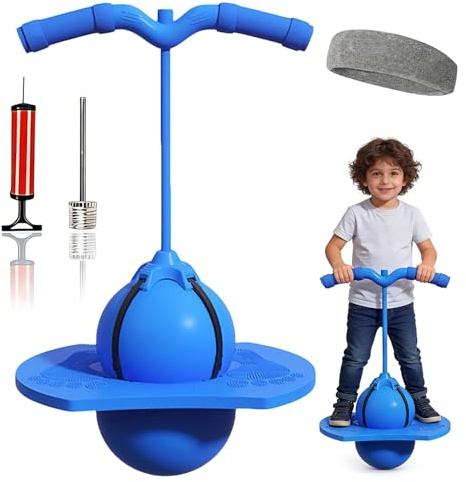 HBSFBH Pogo Sprungball für Kinder und Erwachsene, Hüpfball Kinder Outdoor, Balance hüpfball für Kinder, Hüpfspielzeug Outdoor, Pogo Stick für k-inder, Pogo Ball mit Griff (M1)