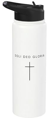 Soli Deo Gloria Kreuz - Minimalistischer christlicher religiöser Jesus Stainless Steel Insulated Water Bottle