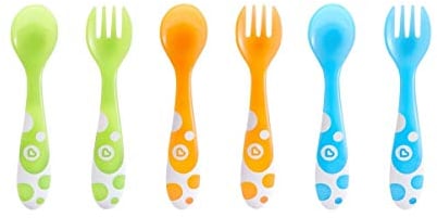 Munchkin Couverts Multicolores pour Bébé et Tout-Petits | Set de Cuillères de Sevrage | Ustensiles pour Bébé sans BPA | 12 Mois+ | 6 Pack