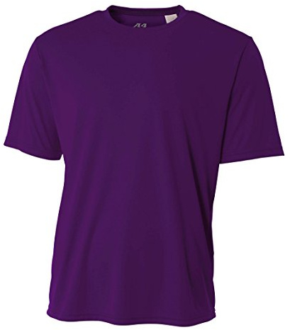 A4 Men's Cooling Performance Crew Short Sleeve T-Shirt, Purple, XX-Large