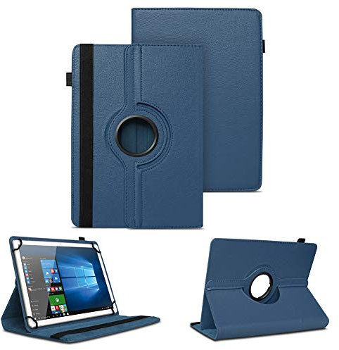 NAUC Tablet Schutzhülle für 10 10.1 10.2 10.3 10.4 10.5 Zoll Außenmaterial Kunstleder Universal Hülle Tasche Schutz vor Schmutz und Stoßschäden Standfunktion extra 360° Drehbar Schwarz Cover Case