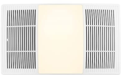 Broan-NuTone FG80HBS Heater Upgrade Grille with Dimmable LED and Color Adjustable CCT Lighting Bath Fan Exhaust Cover, 80 CFM , White
