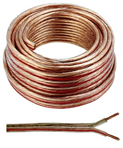 Cable para altavoces (2 x 4,00 mm², 10 m), transparente