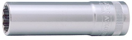 Bahco A7402DZ-11/16 3/8-Inch Bi-Hex Deep Length Socket, Silver, 11/16-Inch
