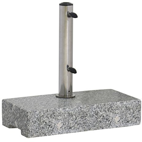 greemotion 123004 Schirmständer, Balkonständer 25 kg, halb eckig, 45 x 22 x 9 cm, granit