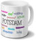 digital print Städtetasse Potsdam - Motiv Positive Eigenschaften - Stadt-Tasse, Kaffeebecher, Mug, Becher, Kaffeetasse - Farbe Weiß