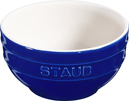 STAUB Lot de 6 saladiers ronds en céramique Bleu foncé 14 cm