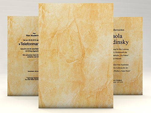 Urkundenpapier Carrara 10 Blatt | klassisch | für Urkunden Zertifikate | DIN A4 190g/qm | hochwertig | Briefpapier | Kartonpapier | certificate paper | Blanko Urkunde | Anerkennung Papier