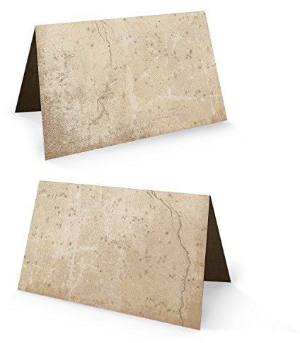 Logbuch-Verlag 25 vintage Tischkarten beige neutral Namensschilder Buffet-Schilder zum Beschriften Tischdeko Hochzeit