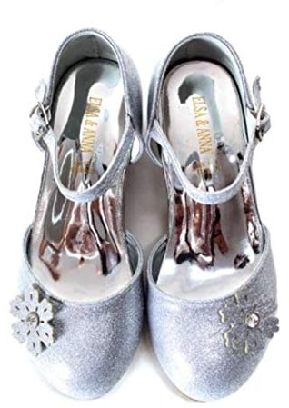 ELSA & ANNA Glitzer Schuhe Mädchen – Prinzessin Schuhe mit 3 cm hohem Absatz – Schuhe für ELSA Kleid - SHOES2-31 EU
