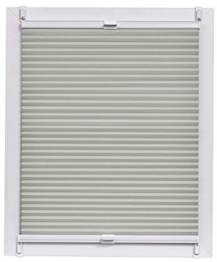 Sunlines Wabenplissee Made in Germany, Tageslicht, Klemmfix, Weisse Schiene, 110 x 150 Wabenplissee, Stoff, Grau, 110 x 2.3 x 150 cm, 1 Einheiten