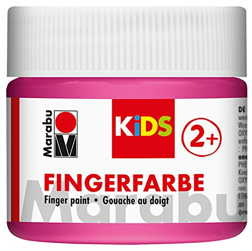 Marabu 03030050033 - Kids Fingerfarbe pink 100 ml, Fingermalfarbe auf Wasserbasis, parabenfrei, vegan, laktosefrei, glutenfrei, geeignet zum Malen in Kindergarten, Schule, Therapie und zu Hause