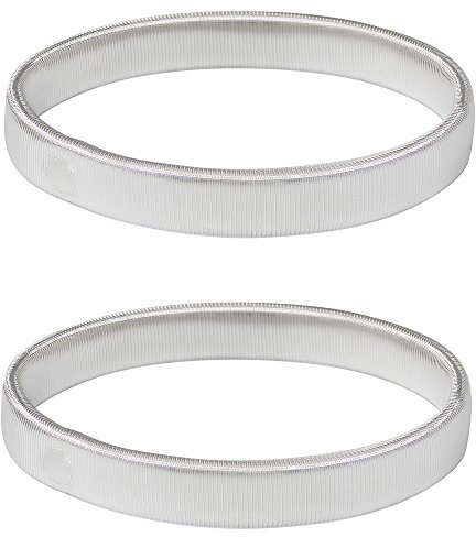 Accessotech 1 Pair Sprung Metal Shirt Sleeve Holders Arm Bands Garters Elasticated Formal (Silver)