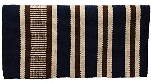 Weaver Leather Unisex-Erwachsene Doppelt gewebte Satteldecke, Marineblau/Schokoladenbraun/Cremefarben, 32 x 64