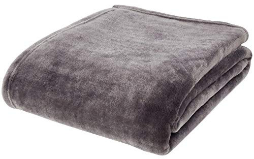 Catherine Lansfield Extra Large Raschel Velvet Touch 200X240cm Throw Charcoal