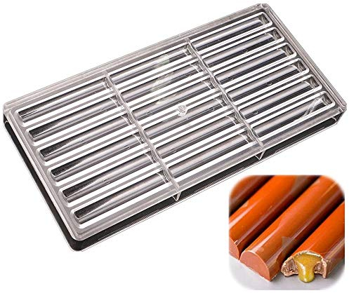 Molde de policarbonato con forma de palos largos de 18 cavidades para chocolate, dulces, fondant, cubitos de hielo, moldes para hornear, suministros de bricolaje para hornear