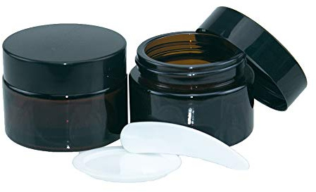 10pcs 30ml Bocal en verre Ambré, Rechargeable Cosmétique Outil de Maquillage de Conteneur Pour l'emballage de Voyage,avec Noirs Couvercle et Doublure (30ml)