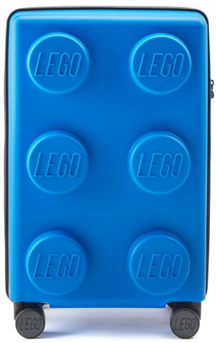 BBM Bags Signature Brick 2x3 Trolley aus recycelbarem PP Kunststoff, Reisetrolley 35 Liter Volumen, Kindertrolley mit TSA Schloss, Trolleykoffer mit 4 Doppellauf Rollen, Kinder Koffer stapelbar, Blau