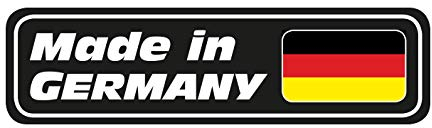 Premium Aufkleber Made in Germany Deutschland Sticker schwarz Waschstrassenfest und UV-Beständig