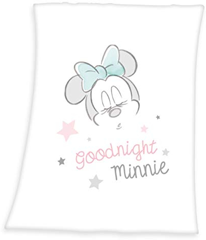 Herding Disney's Minnie Mouse Microfaserflausch-Decke, Polyester, weiß, 75 x 100 cm