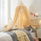 LINONI Baby Baldachin Betthimmel Chiffon Hängende Rund Moskitonetz für Babys Bett, Spielzelte, Kinderzimmer Höhe 240 cm Saumlänge 260cm (Gelb)