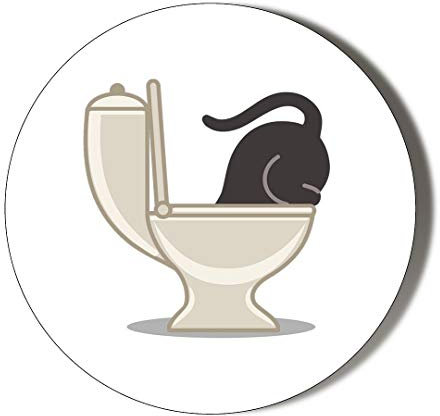 Cartoon CAT Stuck in Toilet 75mm Fridge Magnet Bottle Opener