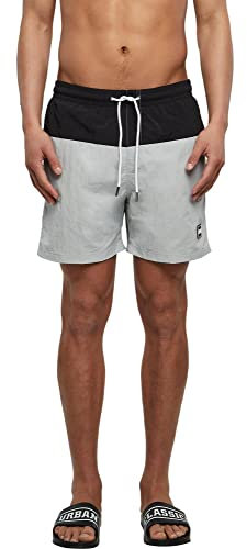 Urban Classics Men's Block Swim Shorts Badehose, lightasphalt/Black, 4XL
