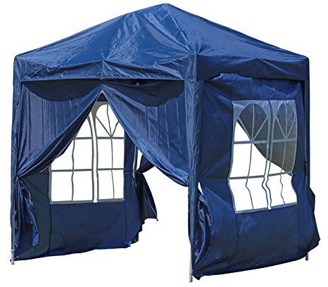 CLIPOP 4 Ersatz-Seitenteile für Gazebo, wasserdichter Sonnenschutz 210D Oxford Cloth Ersatz-Zeltwandpaneele mit 2 Fenstern, austauschbare Seitenteile für 2 x 2M Gazebos (Blau)