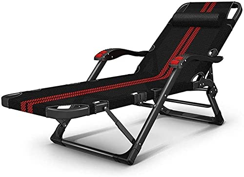 Relaxsessel, zusammenklappbare Outdoor-Stühle, strapazierfähiger Zero-Gravity-Stuhl mit Pollow-Liege-Sonnenliege, Sonnenliege – aus Stahlrahmen für Terrasse, Wintergarten, Garten oder Liegestuhl