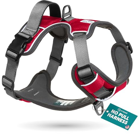 Embark Adventure No Pull Dog Harness, Heavy Duty Vest, Red Small